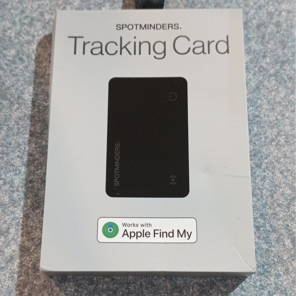 SPOTMINDERS Tracker Card for Apple Find My App Black Bluetooth Wallet Finder
